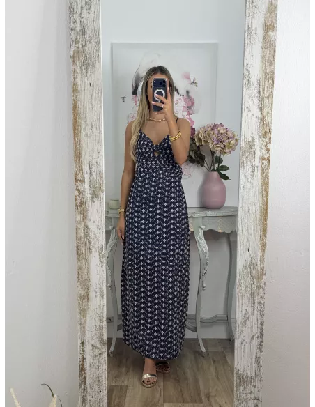 Vestido Vera azul bordado