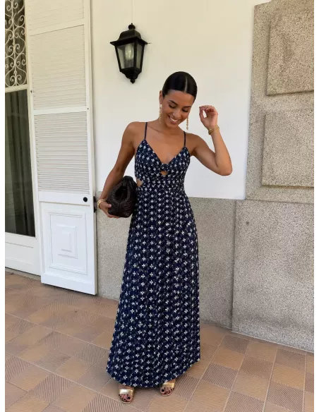 Vestido Vera azul bordado