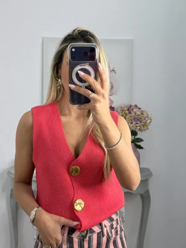 Chaleco Lara coral