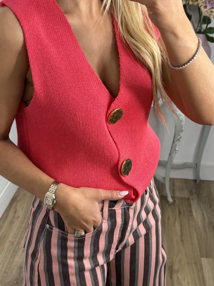Chaleco Lara coral