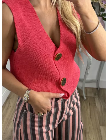 Chaleco Lara coral
