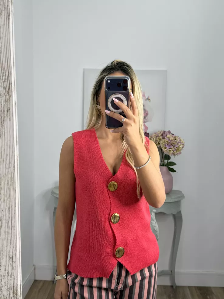 Chaleco Lara coral
