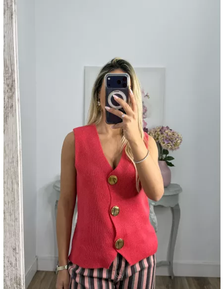Chaleco Lara coral