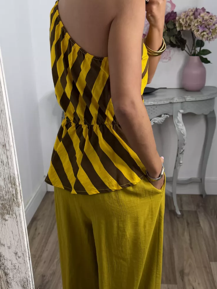 Blusa Tina de rayas mostaza