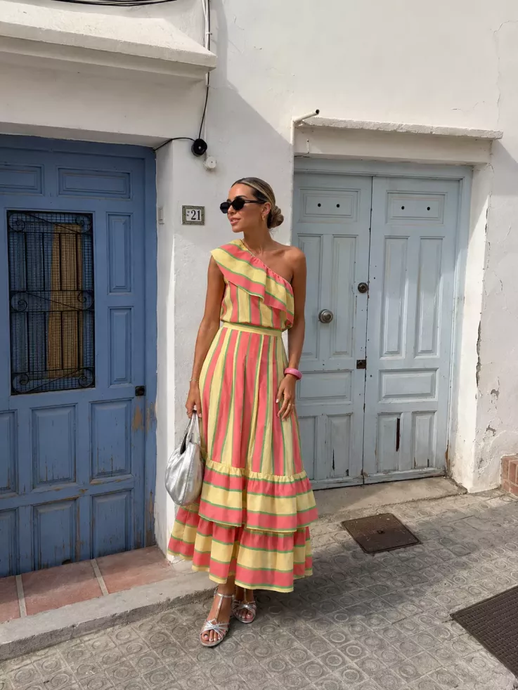 Falda Lasso rayas rosa y amarillo