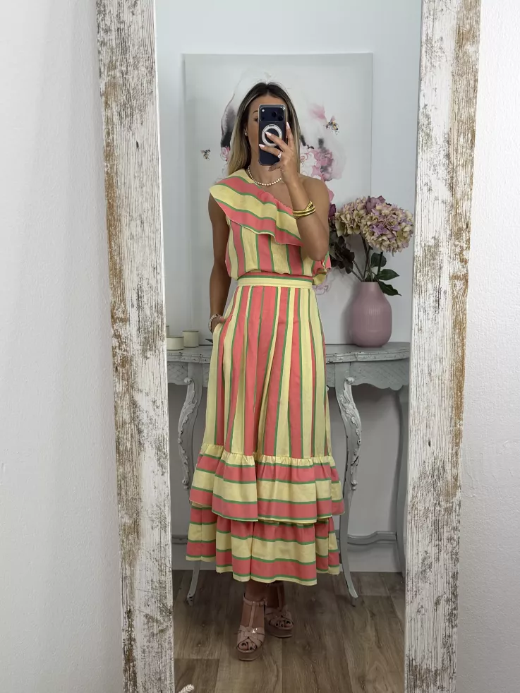 Falda Lasso rayas rosa y amarillo