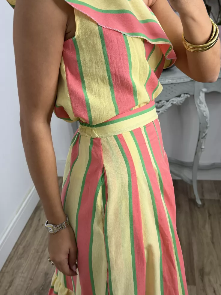 Falda Lasso rayas rosa y amarillo