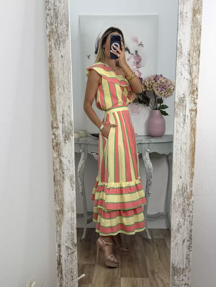 Falda Lasso rayas rosa y amarillo
