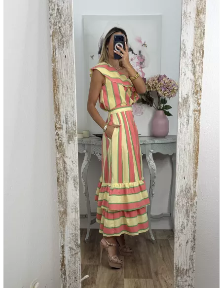 Falda Lasso rayas rosa y amarillo