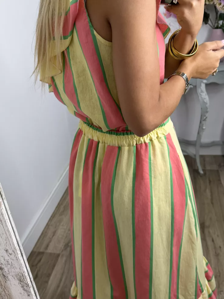 Falda Lasso rayas rosa y amarillo