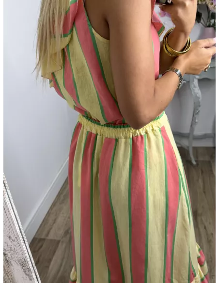 Falda Lasso rayas rosa y amarillo