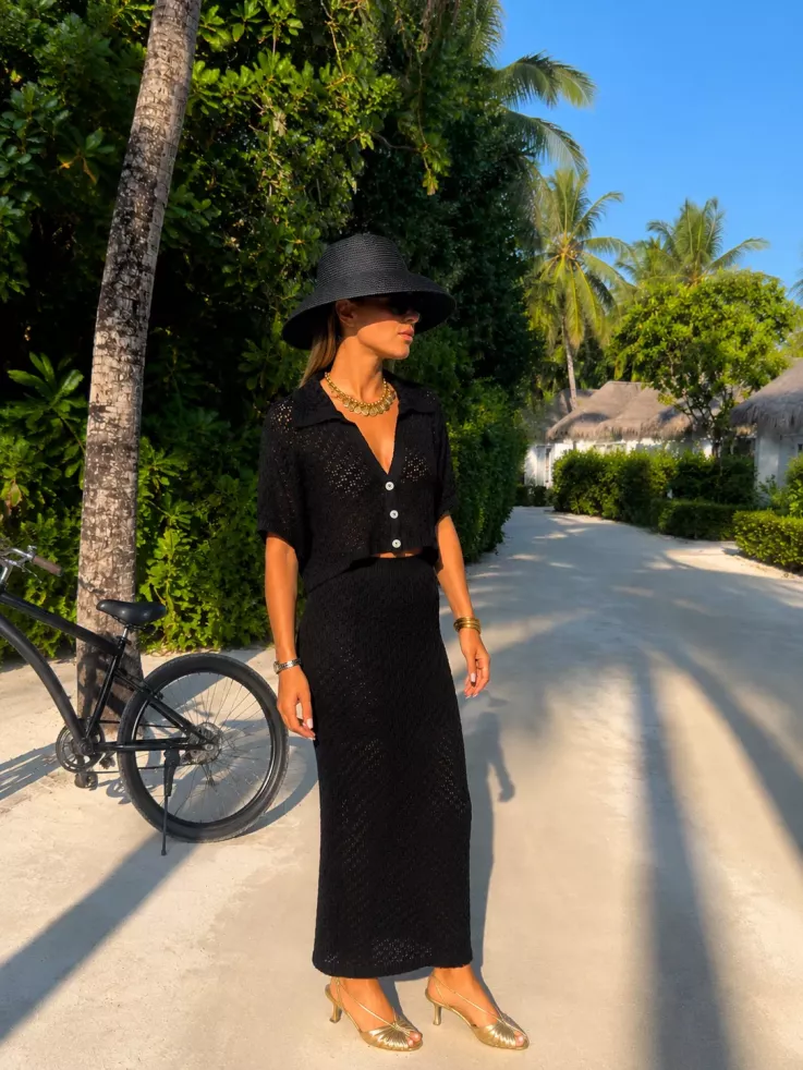 Conjunto Karen de hilo negro