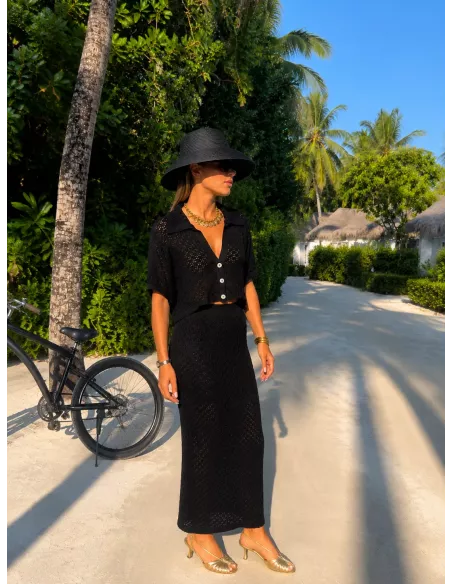 Conjunto Karen de hilo negro