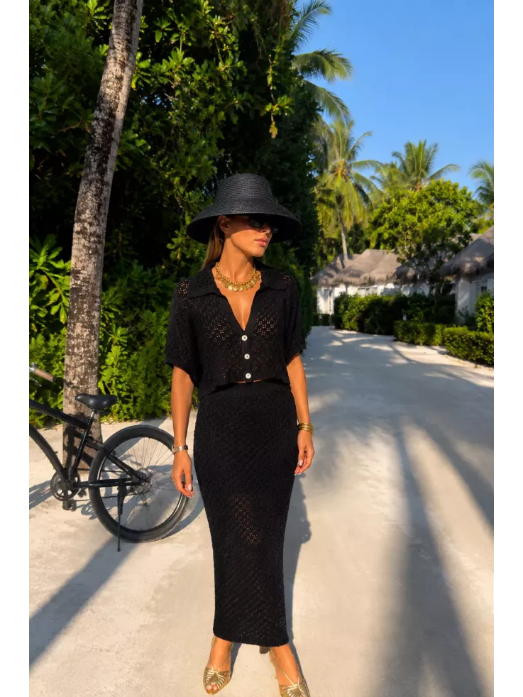 Conjunto Karen de hilo negro