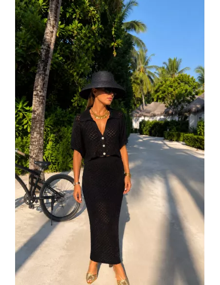 Conjunto Karen de hilo negro
