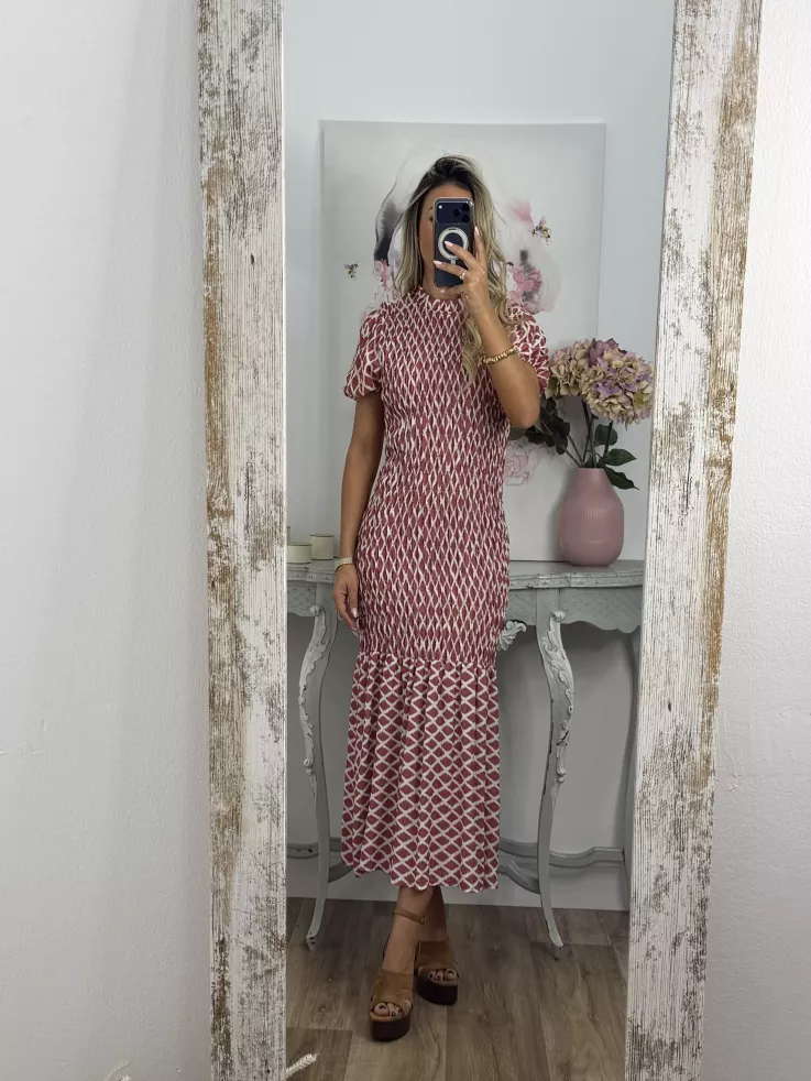 Vestido  Salitre rombo teja