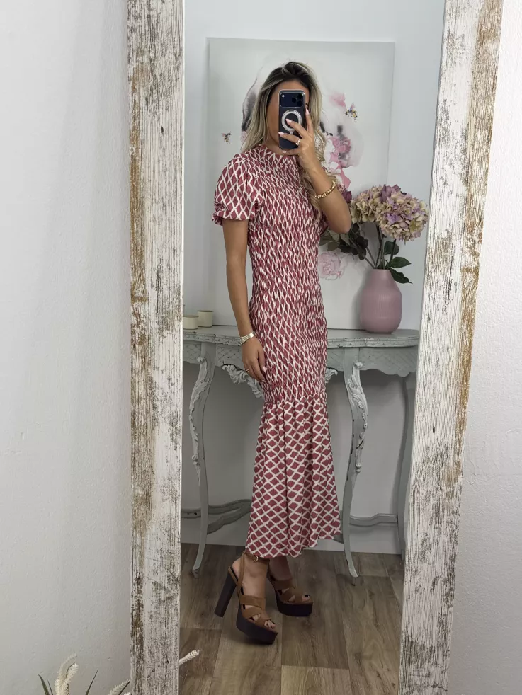 Vestido  Salitre rombo teja