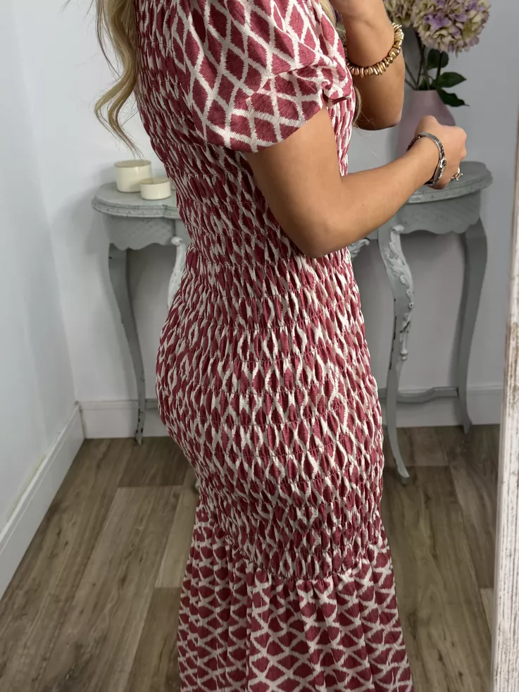 Vestido  Salitre rombo teja