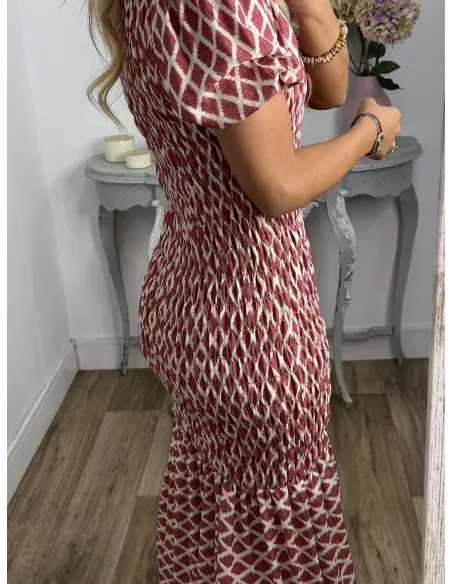 Vestido  Salitre rombo teja