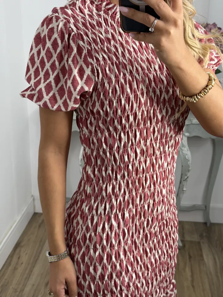 Vestido  Salitre rombo teja