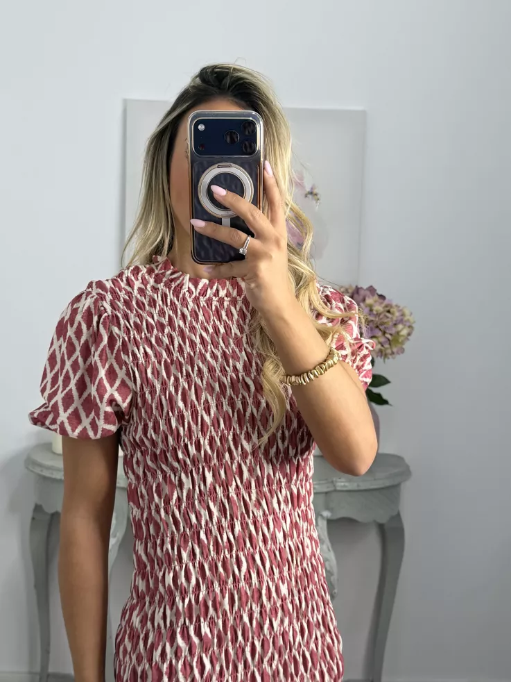 Vestido  Salitre rombo teja