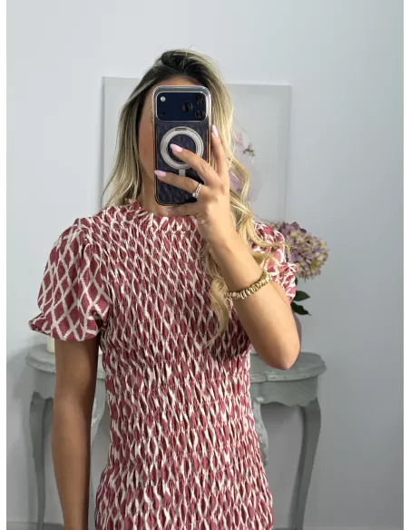 Vestido  Salitre rombo teja