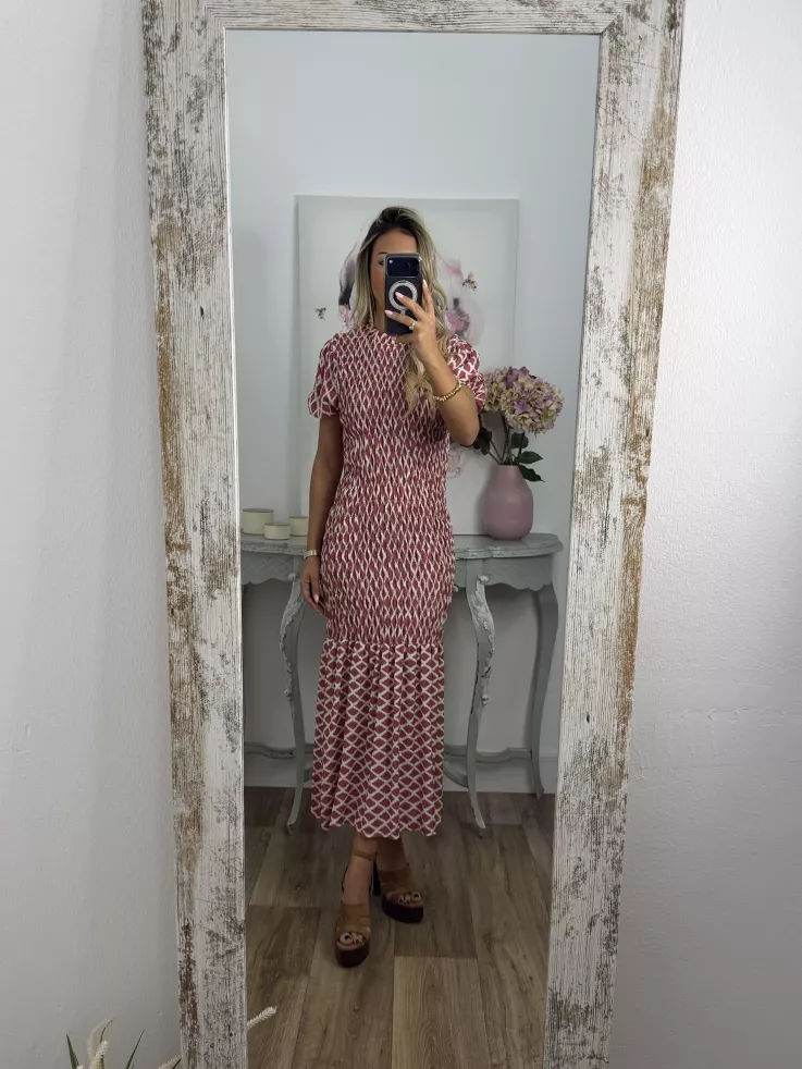 Vestido  Salitre rombo teja