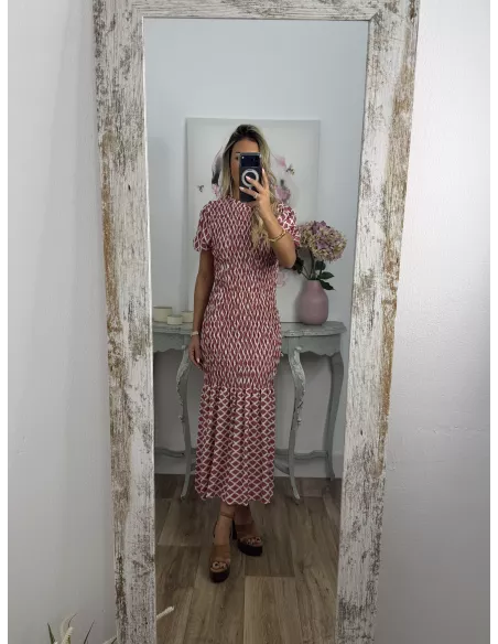 Vestido  Salitre rombo teja