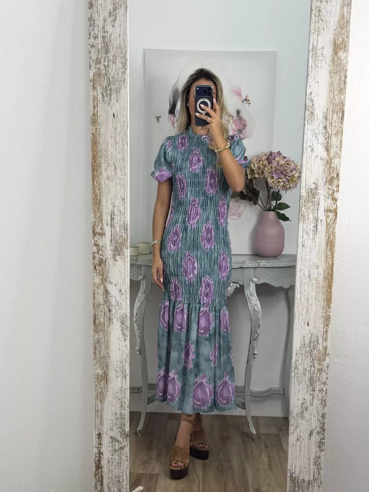 Vestido Salitre verde y morado