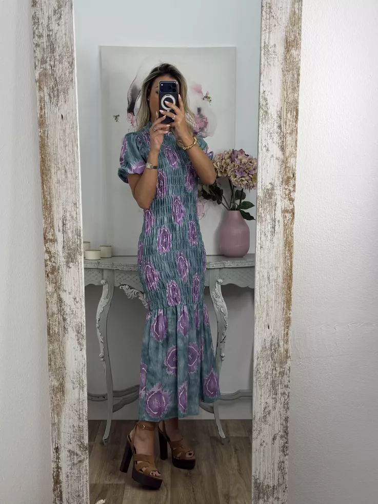 Vestido Salitre verde y morado