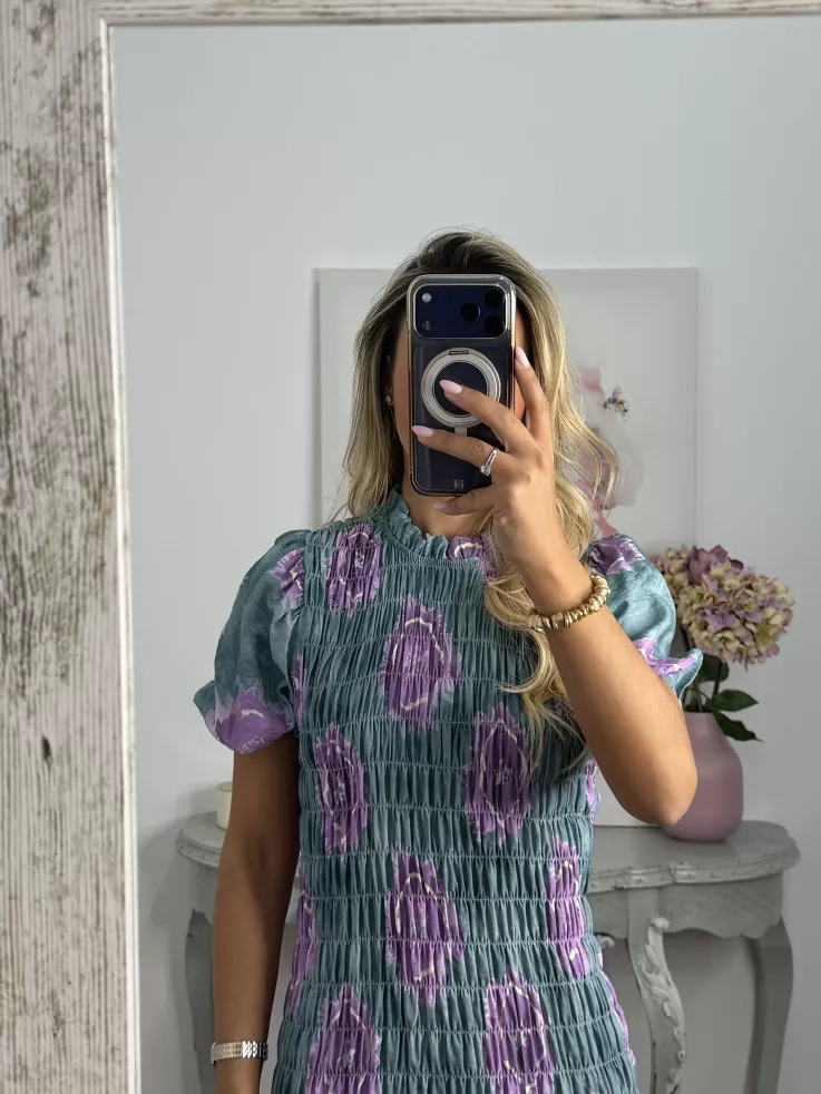 Vestido Salitre verde y morado