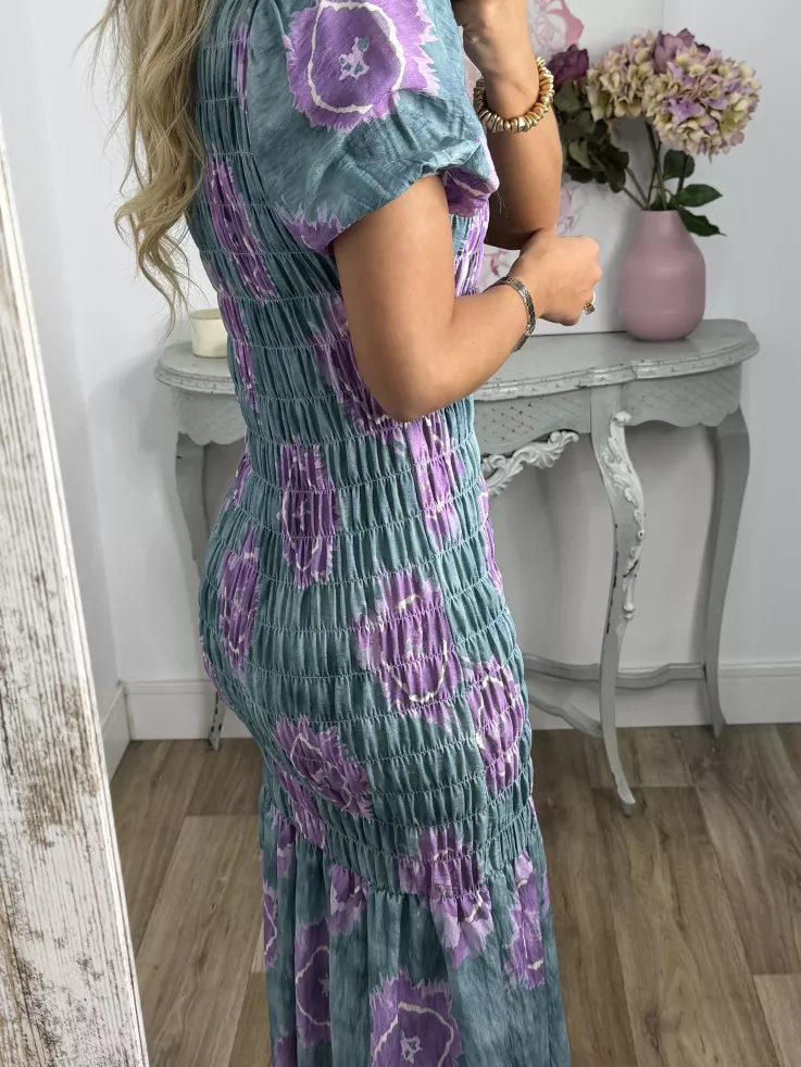 Vestido Salitre verde y morado