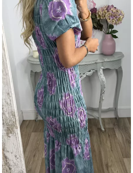 Vestido Salitre verde y morado