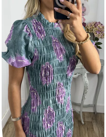 Vestido Salitre verde y morado