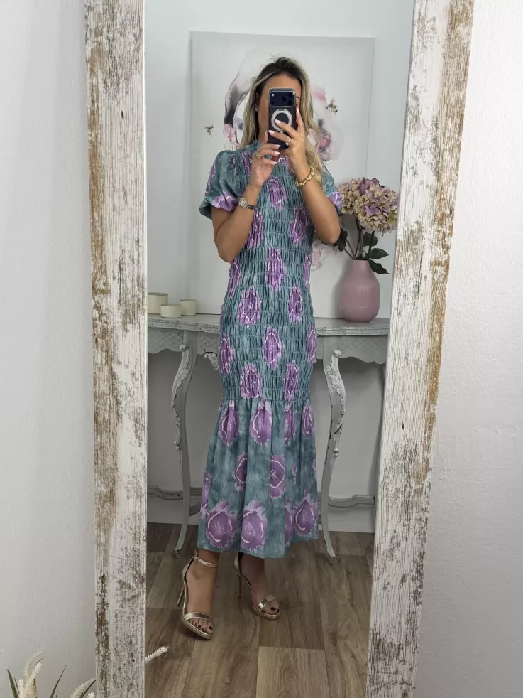 Vestido Salitre verde y morado
