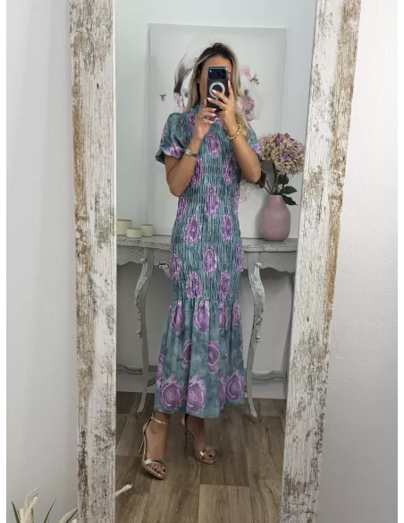 Vestido Salitre verde y morado
