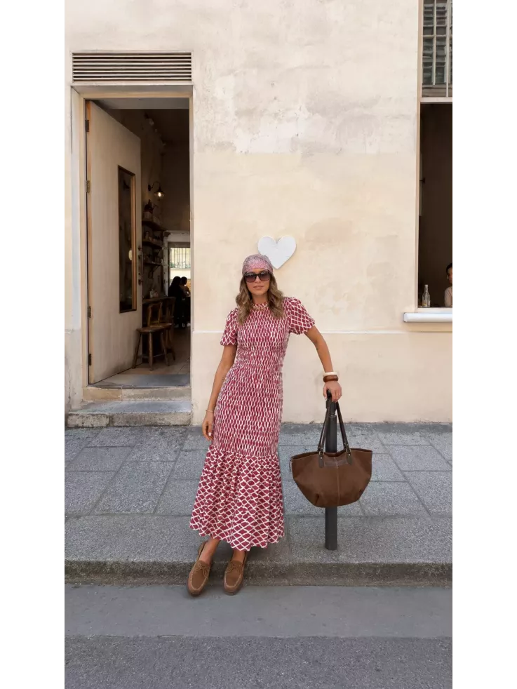 Vestido  Salitre rombo teja