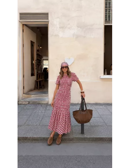 Vestido  Salitre rombo teja