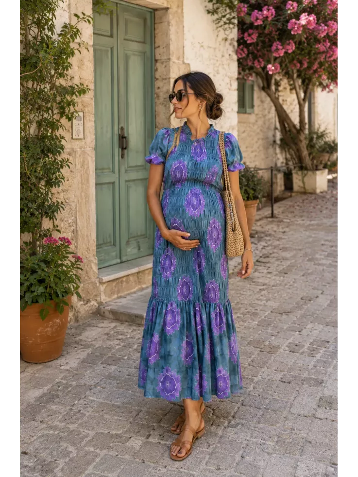 Vestido Salitre verde y morado