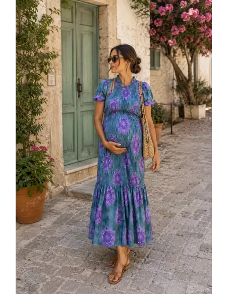 Vestido Salitre verde y morado