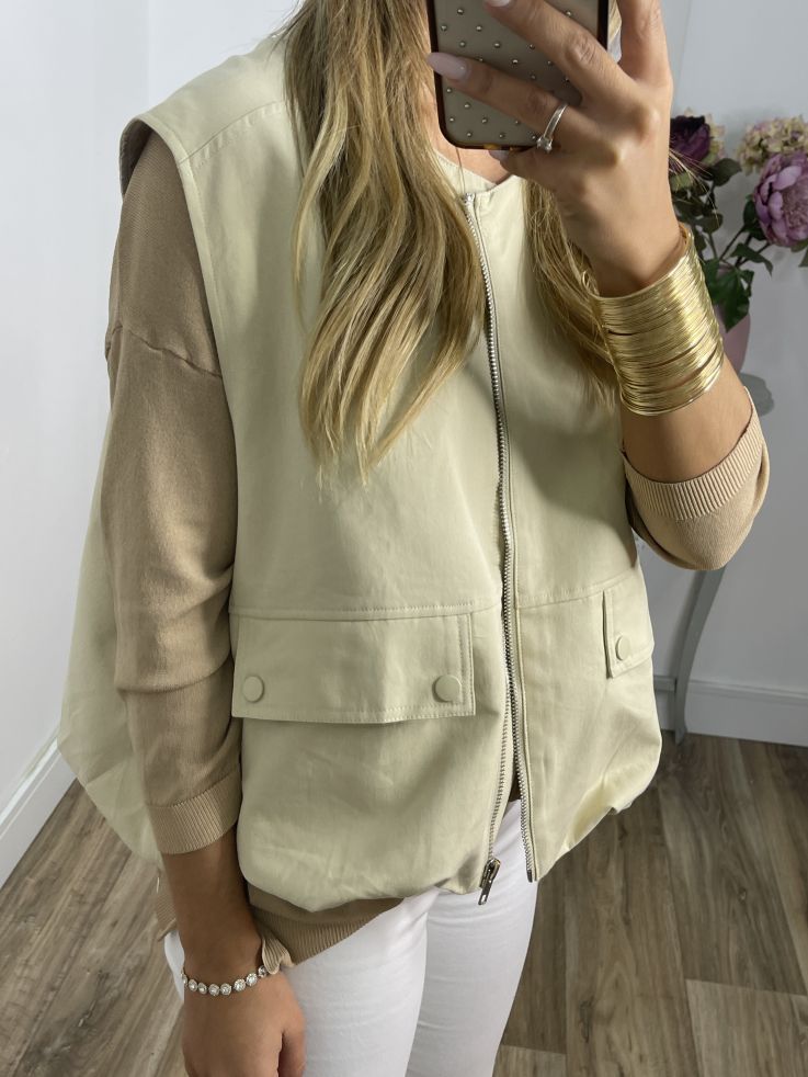Chaleco safari beige