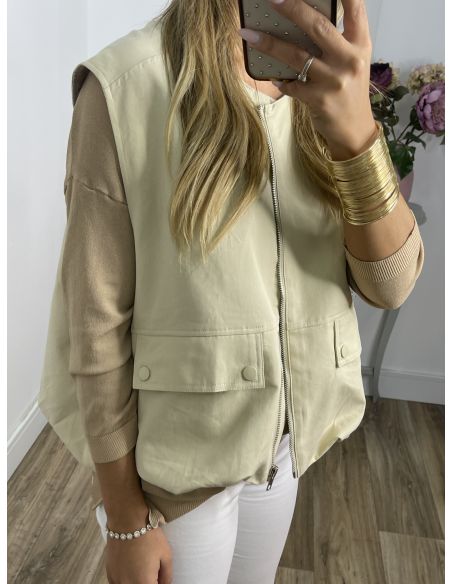 Chaleco safari beige