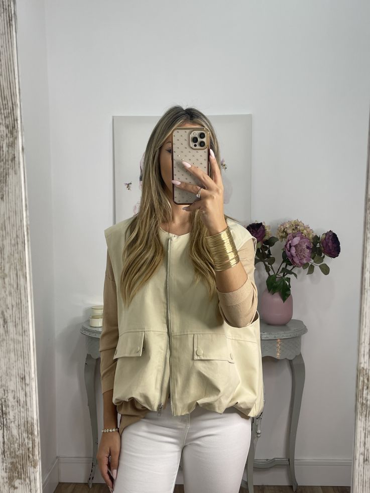 Chaleco safari beige
