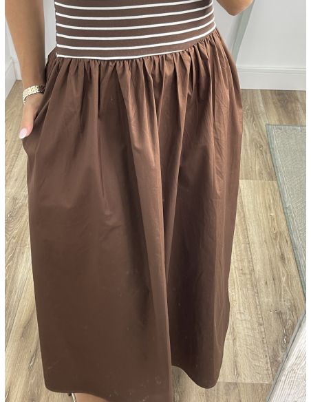 Vestido tipo polo y globo chocolate