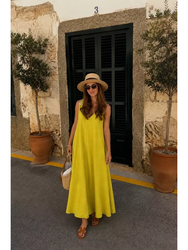 Vestido Mrivent mostaza