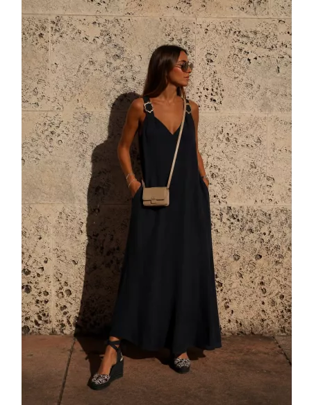 Cuña negra y beige