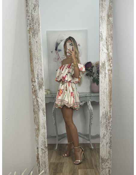 Vestido Globo fondo claro