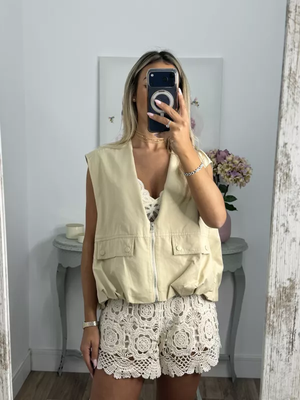 Chaleco safari beige
