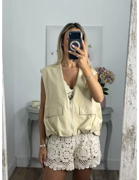 Chaleco safari beige