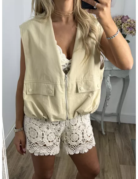 Chaleco safari beige